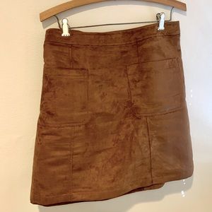 Old Navy Brown Suede-Look Mini Skirt